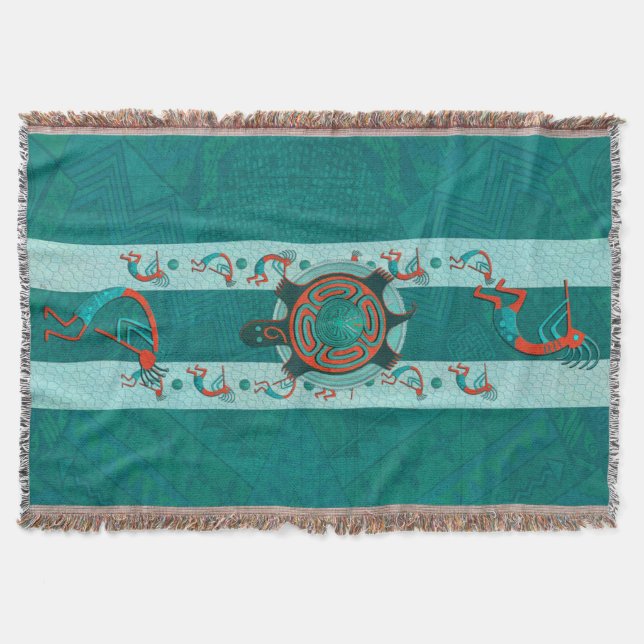 Manta Visitantes Anasazi Native Folk Art (Frente)