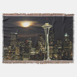 Manta Washington, Seattle, Silhueta noturna vista do Ker