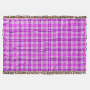 Manta Xadrez de Tartan rosa e roxa