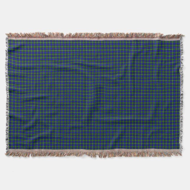 Manta Xadrez verde azul Campbell tartan (Frente)