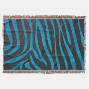 Manta Zebra Black e Blue Impressão