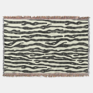 Manta Zebra Print Black Beige - Animal Vintage em desgos