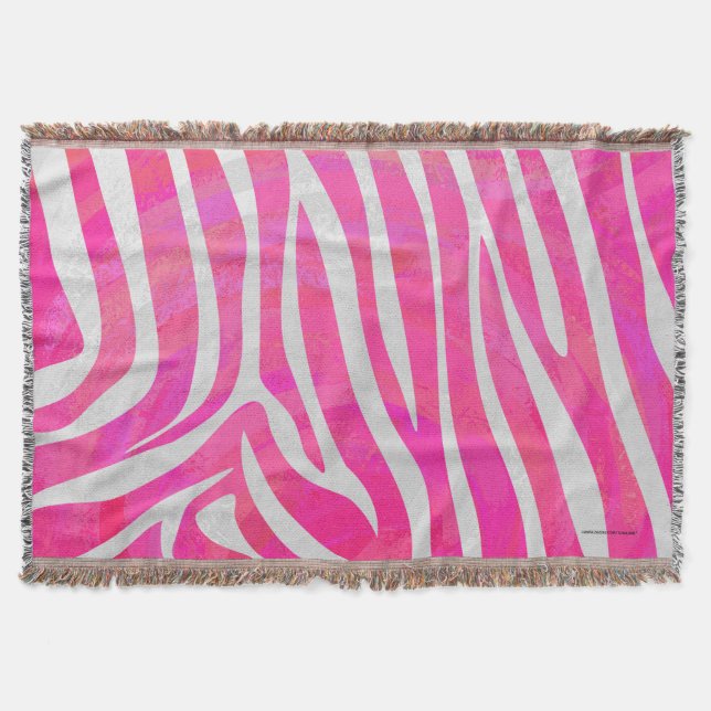 Manta Zebra, rosa-quente e Impressão branco (Frente)