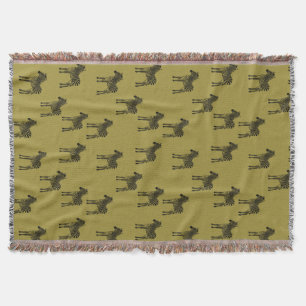 Manta Zebras Negras Douradas