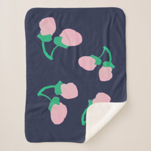 Mantas Minimalistas de Frutas Cor-de-Rosa Pálido F