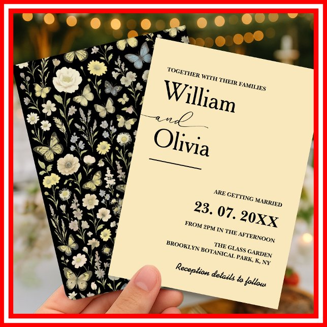 Manteiga Amarelo Convite para Casamento de Flor Se (Criador carregado)