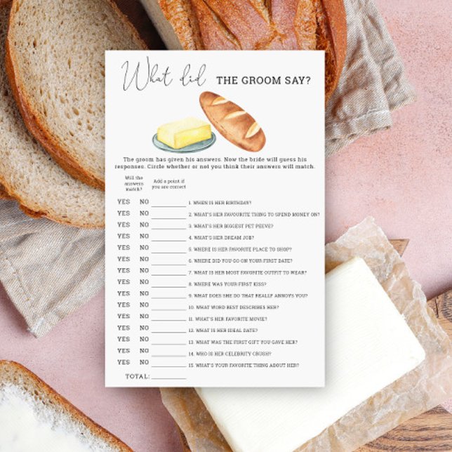 Manteiga de pão - O que o noivo disse jogo de noiv (Criador carregado)