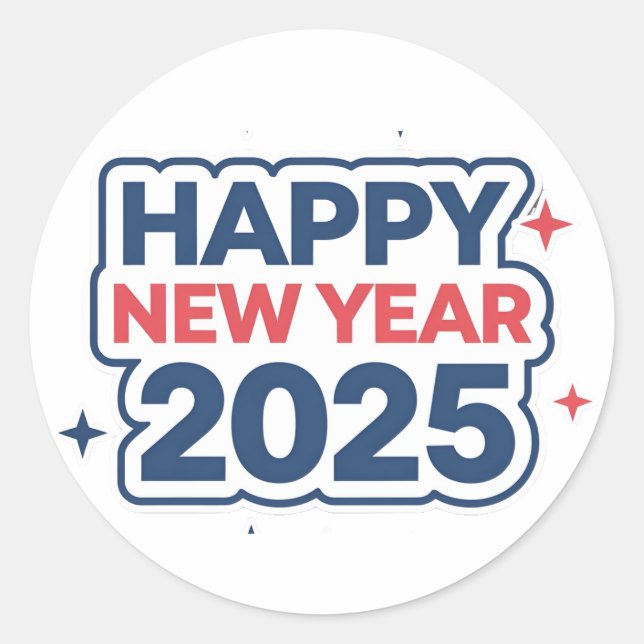 Mantenha a alegria O novo ano de 2025: adesivos re (Frente)
