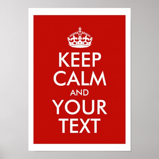 Mantenha a calma e adicione seu próprio texto pers poster