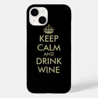 Mantenha a calma e beba vinho iPhone 14 case