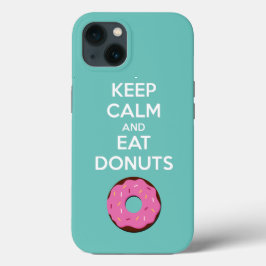 Mantenha a Calma e Coma Donuts Capa de Telefone