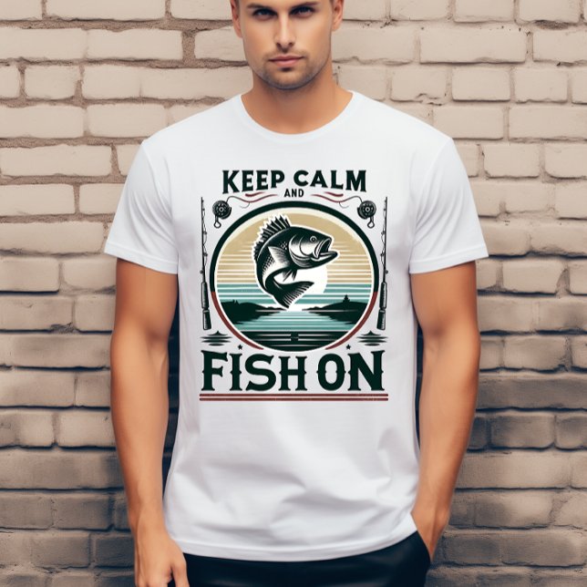 Mantenha a calma e continue pescando Camiseta (Criador carregado)