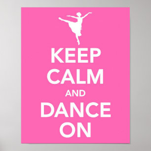 Mantenha a calma e dance no impressão
