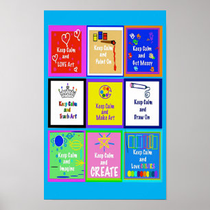 Mantenha a calma e ensine o Poster de arte