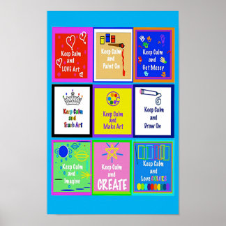 Mantenha a calma e ensine o Poster de arte