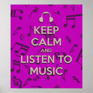 mantenha a calma e escute o poster da música
