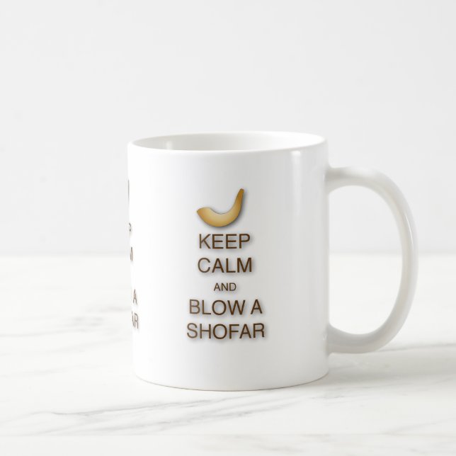 Mantenha a calma e funda uma caneca do Shofar (Direita)