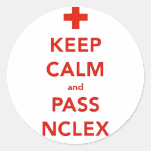 Mantenha a calma e passe os adesivos NCLEX (Frente)