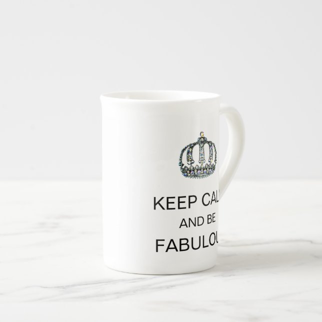 "MANTENHA a CALMA E SEJA" caneca FABULOSA da tiara (Frente Esquerda)