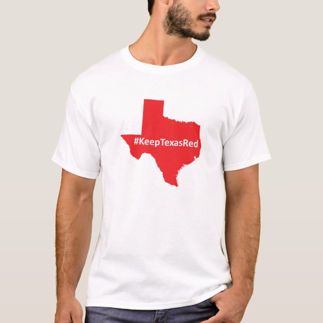 Mantenha a camisa de homens vermelhos de Texas (Frente)