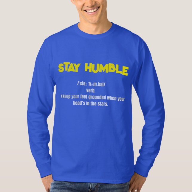 Mantenha a camiseta de manga do cheio Humble (Frente)