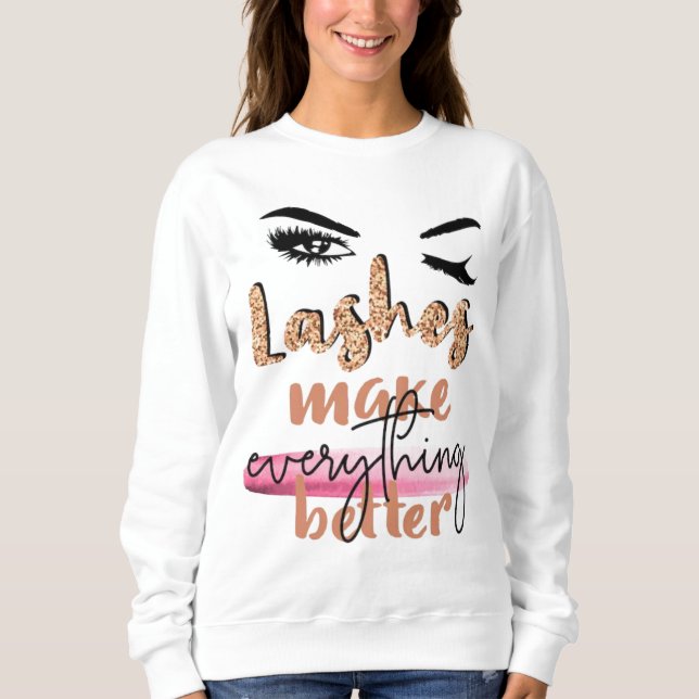 Mantenha a Camiseta de Padrões Altos e Cílios Long (Frente)