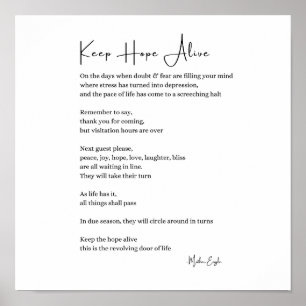 Mantenha a esperança viva de poster de poema inspi