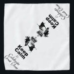 Mantenha Calma Celebração de Caprinos Ano Bandana<br><div class="desc">Design a preto com cabra e coroa mantenha-se calmo e comemore o ano de cabra (o texto não é personalizável) em fundo transparente. Design sobre bandana com fundo branco. Você pode facilmente alterar o tamanho do design e da cor de fundo clicando no botão personalizar. Disponível com o mesmo design...</div>