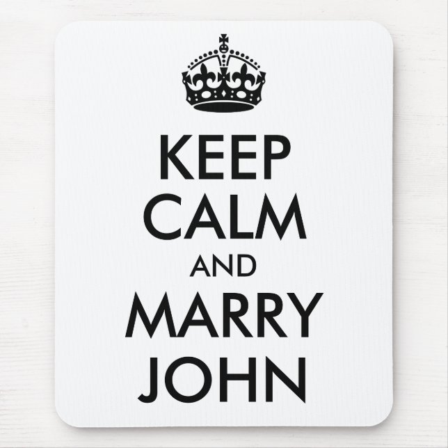 Mantenha calma e Casado John Mousepad (Frente)