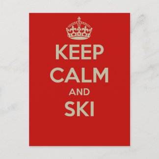 Mantenha calma e esqui - Cartões postais