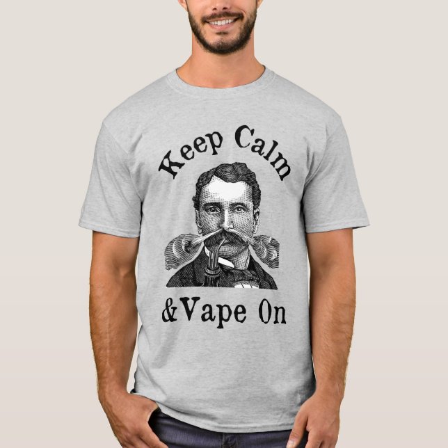 Mantenha Calma E Vape Na Camisa T (Frente)