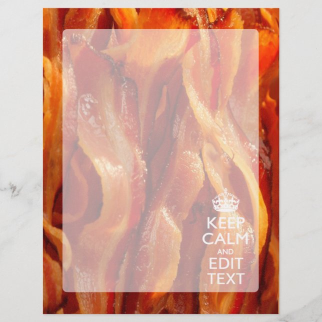 Mantenha Calma o Texto no Bacon (Frente)