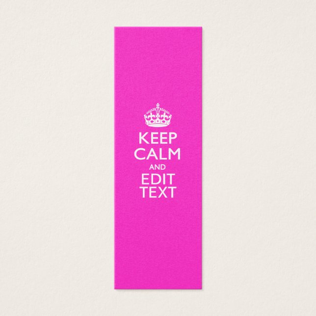Mantenha Calma Personalizada E Edite Texto Rosa Qu (Frente)