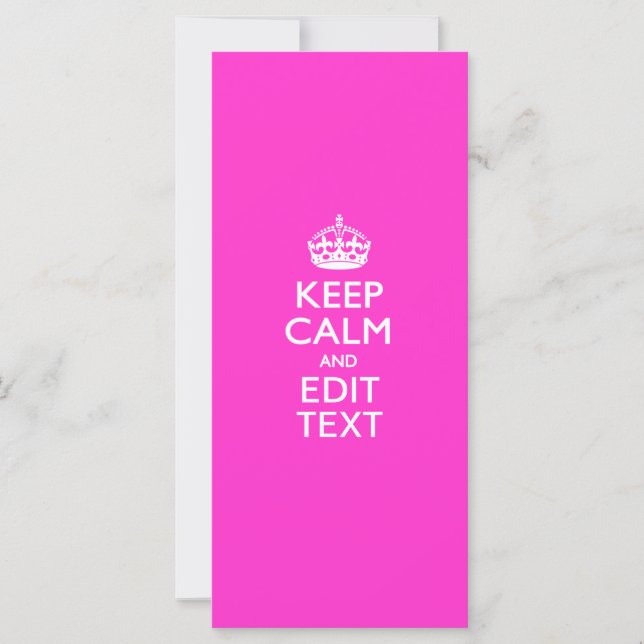 Mantenha Calma Personalizada E Edite Texto Rosa Qu (Frente)