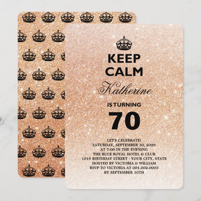 Mantenha Calmo Convite de Aniversário de Milestone (Frente/Verso)