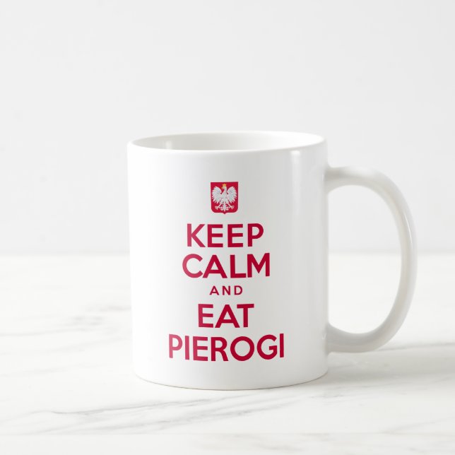 Mantenha calmo e coma a caneca de Pierogi (Direita)
