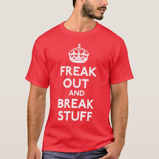 Mantenha calmo e continue a camisa da paródia (Frente)