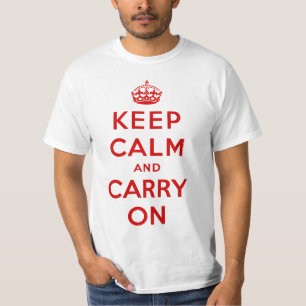 Mantenha calmo e continue o t-shirt do valor