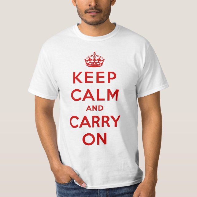 Mantenha calmo e continue o t-shirt do valor (Frente)