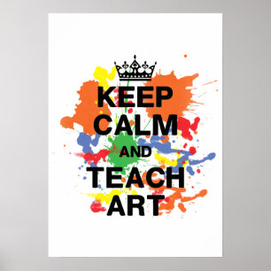 Mantenha calmo & ensine o poster da arte