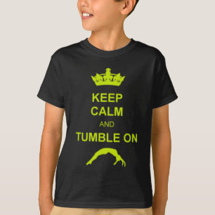 Mantenha camisa calma e da queda do gymnast dos