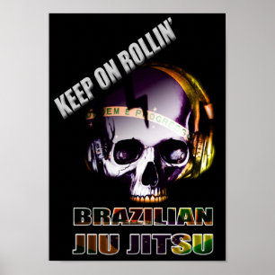 Mantenha no poster do crânio de Jiu Jitsu do