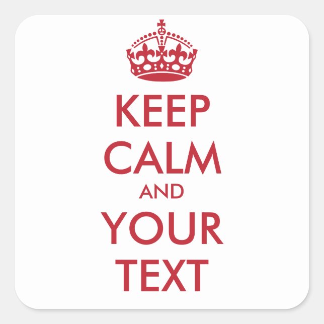 Mantenha o adesivo Calmo - texto personalizado (Frente)