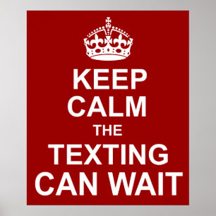 Mantenha o Anti-Texting poster calmo