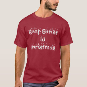MANTENHA O CRISTO no t-shirt do NATAL