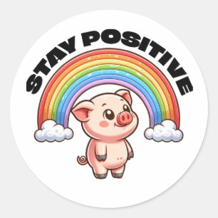 Mantenha o Design do adesivo Rainbow Pig Positivo