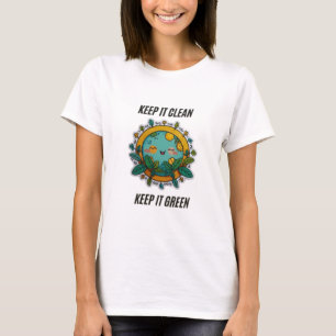 Mantenha-o limpo e verde   Camiseta Feminina Básic
