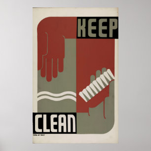 Mantenha o poster vintage 1938 limpo de WPA