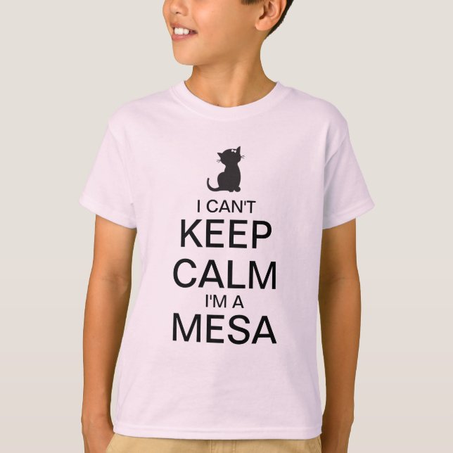 Mantenha o t-shirt do gatinho da menina da calma | (Frente)
