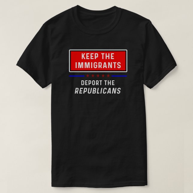 Mantenha o t-shirt dos imigrantes (Frente do Design)